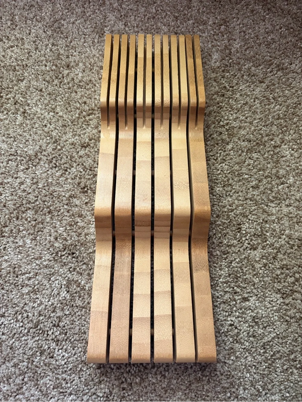 Bambüsi Knife Drawer Organizer 16 Slot In-Drawer Knife Block Holder, Bamboo